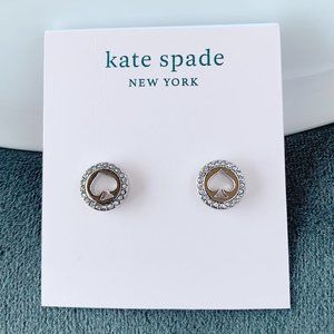 Kate Spade silver logo crystal earrings